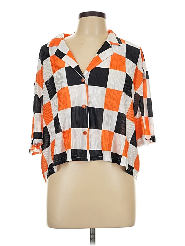 Pre-owned Assorted Brands 3/4 Sleeve Blouse In Orange