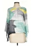Alfani 100% Polyester Color Block Teal 3/4 Sleeve Blouse Size XS - photo 1