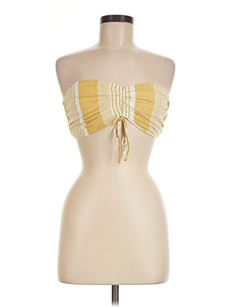 Pre-owned Skylar + Madison Sleeveless Top Yellow Strapless Neckline Tops