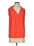 Diane von Furstenberg 100% Polyester Orange Sleeveless Blouse Size P (petite) - photo 1