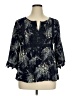 Hazel 100% Rayon Blue 3/4 Sleeve Blouse Size XL - photo 1