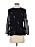 Warehouse 100% Polyester Black 3/4 Sleeve Top Size 6 - photo 1