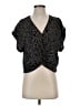 Sweet Rain Print Black Short Sleeve Blouse Size S - photo 1