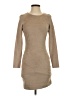 Bebe Solid Tan Casual Dress Size S - photo 1