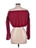 Lush 100% Polyester Burgundy 3/4 Sleeve Blouse Size L - photo 2