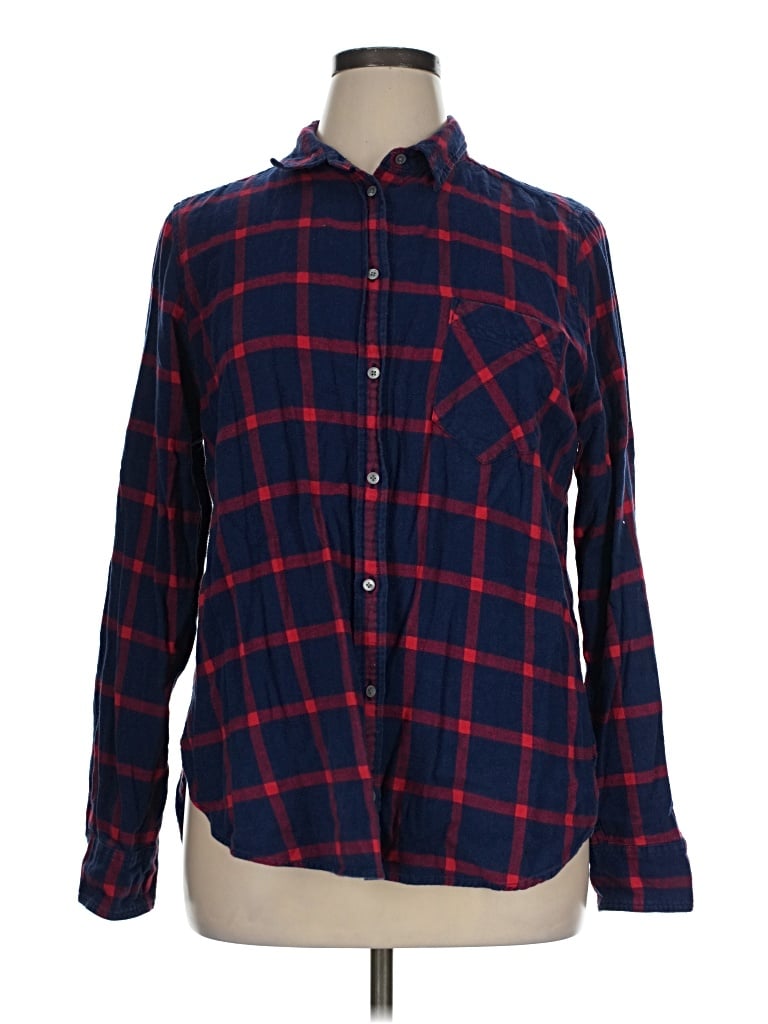 Pre-owned Jcrew Long Sleeve Button Down Shirt In Blue