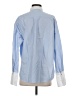 Unsubscribed 100% Cotton Color Block Blue Long Sleeve Blouse Size S - photo 2