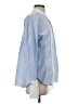 Unsubscribed 100% Cotton Color Block Blue Long Sleeve Blouse Size S - photo 4