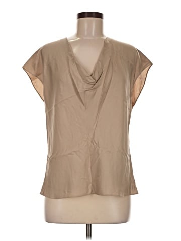 Vince. Short Sleeve Silk Top (view 1)
