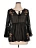 Torrid 100% Polyester Black 3/4 Sleeve Blouse Size 1X Plus (1) - photo 1