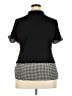 Elle Houndstooth Black Short Sleeve Blouse Size XXL - photo 2