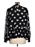 Ann Taylor LOFT 100% Polyester Black Long Sleeve Blouse Size L - photo 2