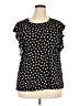 Elle Polka Dots Black Short Sleeve Blouse Size XXL - photo 1