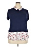 Elle Blue Short Sleeve Blouse Size XXL - photo 1