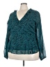 Mi ami 100% Polyester Teal 3/4 Sleeve Blouse Size 3X - photo 1