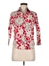 Chaps 100% Cotton Floral Red 3/4 Sleeve Button-Down Shirt Size M (petite) - photo 1