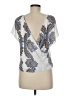 H&M 100% Viscose White Short Sleeve Blouse Size M - photo 2