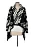 8 Red Butterflies 100% Acrylic Houndstooth Black Poncho Size M - photo 1