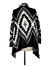 8 Red Butterflies 100% Acrylic Houndstooth Black Poncho Size M - photo 2