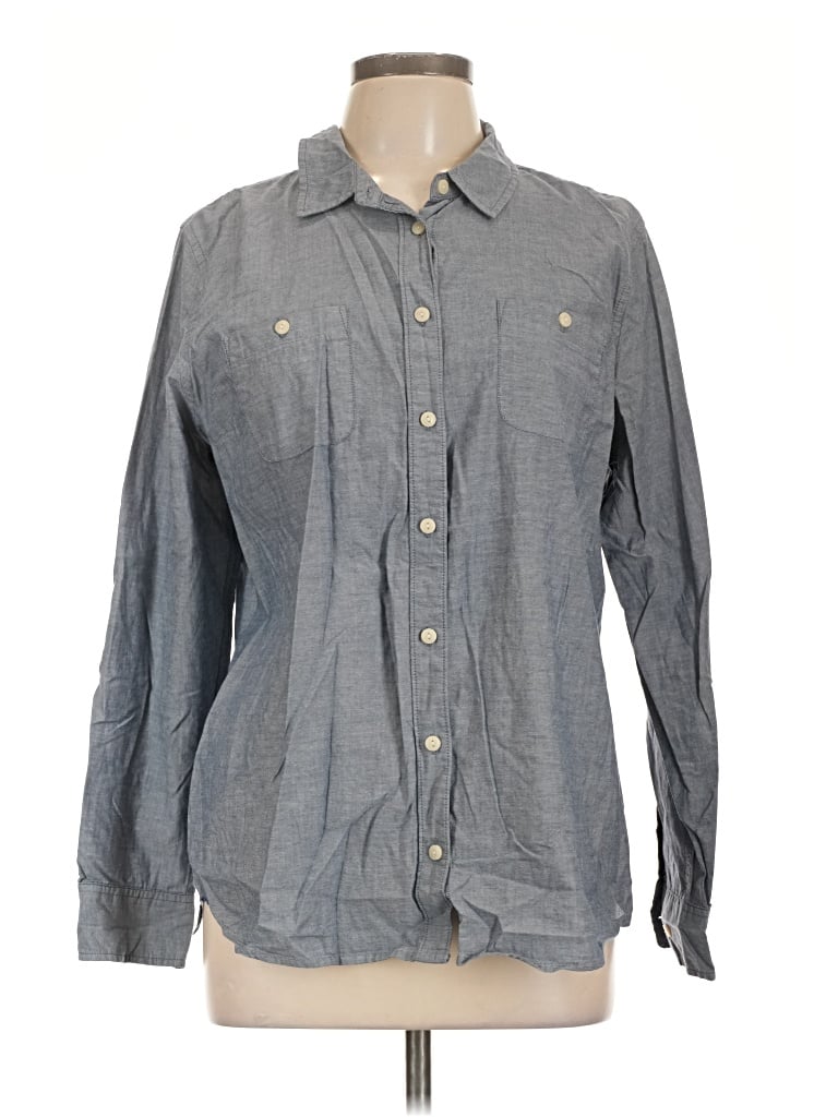 Pre-owned L.l.bean Long Sleeve Button Down Shirt In Gray