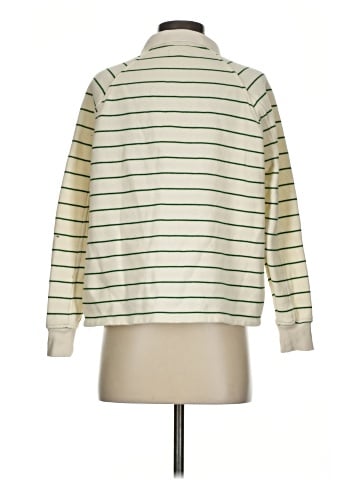 Madewell Betterterry Polo Sweatshirt in Stripe (view 2)