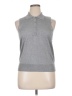 MNG Gray Sleeveless Button-Down Shirt Size XL - photo 1