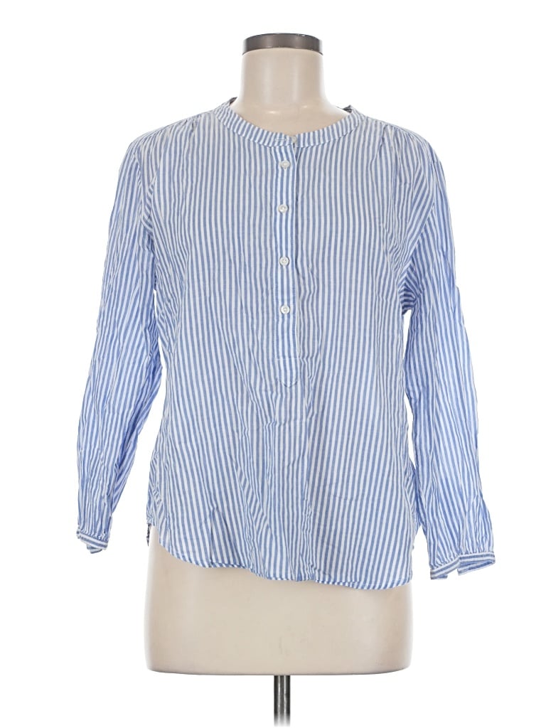 Pre-owned Jcrew Long Sleeve Blouse In Blue