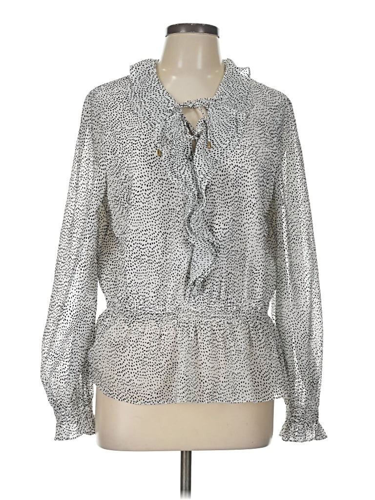 Pre-owned Ted Baker Long Sleeve Blouse In Silver