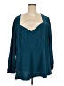 Torrid Teal Long Sleeve Blouse Size 5X Plus (5) - photo 1