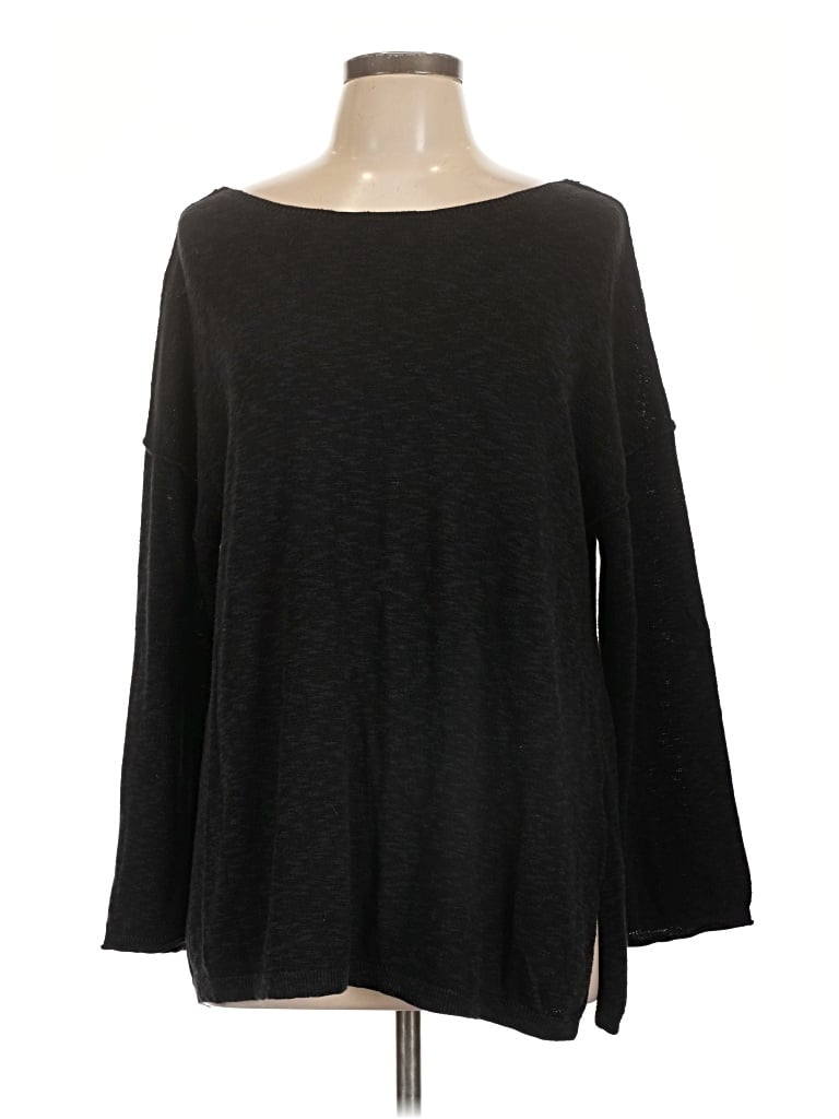 Pre-owned Unbranded Long Sleeve Top Black Boatneck Tops