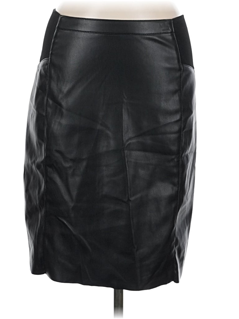 Pre-owned Vero Moda Faux Leather Skirt In Black