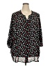 Catherines 100% Polyester Hearts Black 3/4 Sleeve Blouse Size 3X - photo 1