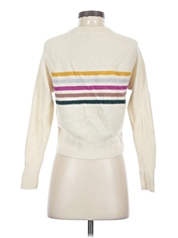 Madewell (Re)sponsible Cashmere Shrunken Sweatshirt in Placed Stripe (view 2)