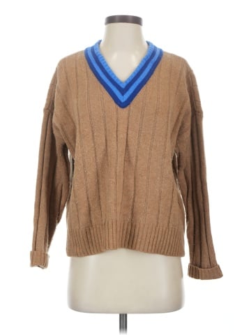 Madewell Tipped V-Neck Oversized Sweater (view 1)