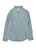 Crewcuts Chevron-herringbone Blue Long Sleeve Button-Down Shirt Size 12 - photo 1