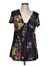 Daisy Fuentes Black Short Sleeve Blouse Size L - photo 1