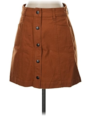 Madewell Button-Front A-Line Pocket Mini Skirt (view 1)