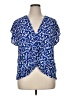 W5 100% Polyester Blue Short Sleeve Blouse Size XL - photo 1