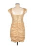 Unbranded 100% Polyester Metallic Gold Cocktail Dress Size 8 - photo 2