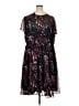 Torrid 100% Polyester Print Black Cocktail Dress Size 4X Plus (4) - photo 1
