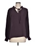 Ann Taylor LOFT 100% Polyester Purple Long Sleeve Blouse Size L - photo 1