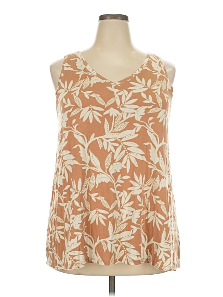 Pre-owned Lane Bryant Tank Top Tan Strapless Neckline Tops