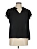 CeCe 100% Polyester Black Short Sleeve Blouse Size M - photo 1