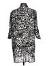 Lands' End 100% Cotton Animal Print Silver 3/4 Sleeve Button-Down Shirt Size L - photo 2