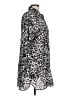 Lands' End 100% Cotton Animal Print Silver 3/4 Sleeve Button-Down Shirt Size L - photo 4