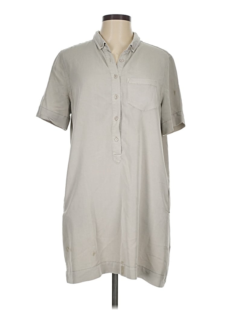 Pre-owned Topshop Short Sleeve Button Down Shirt In Gray