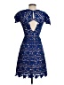 Reiss 100% Polyester Stars Blue Cocktail Dress Size 0 - photo 2
