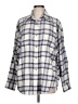 Levi's 100% Cotton Plaid Gray 3/4 Sleeve Button-Down Shirt Size L - photo 1