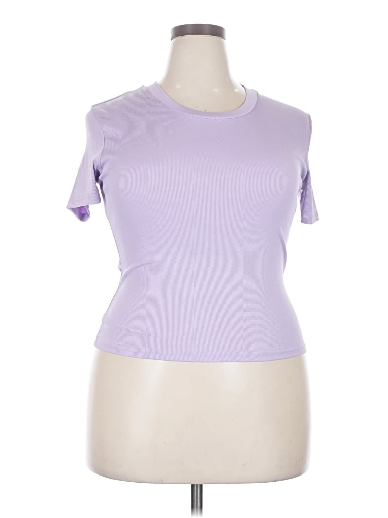 Pre-owned Unbranded Short Sleeve T-shirt In Purple