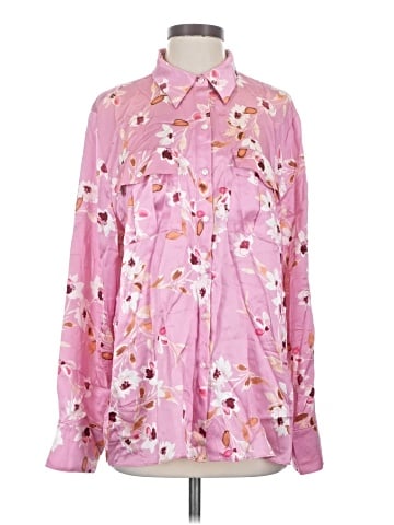 Morning Lady Inc. Long Sleeve Silk Top (view 1)